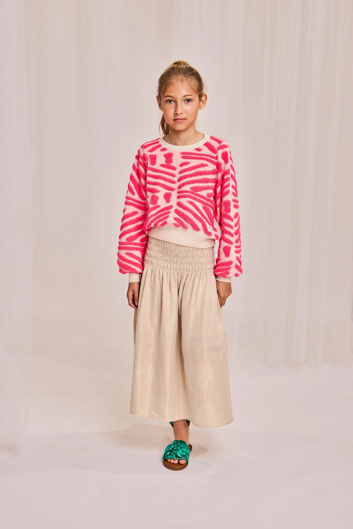 jess c-neck jacquard 000510 - fluo pink