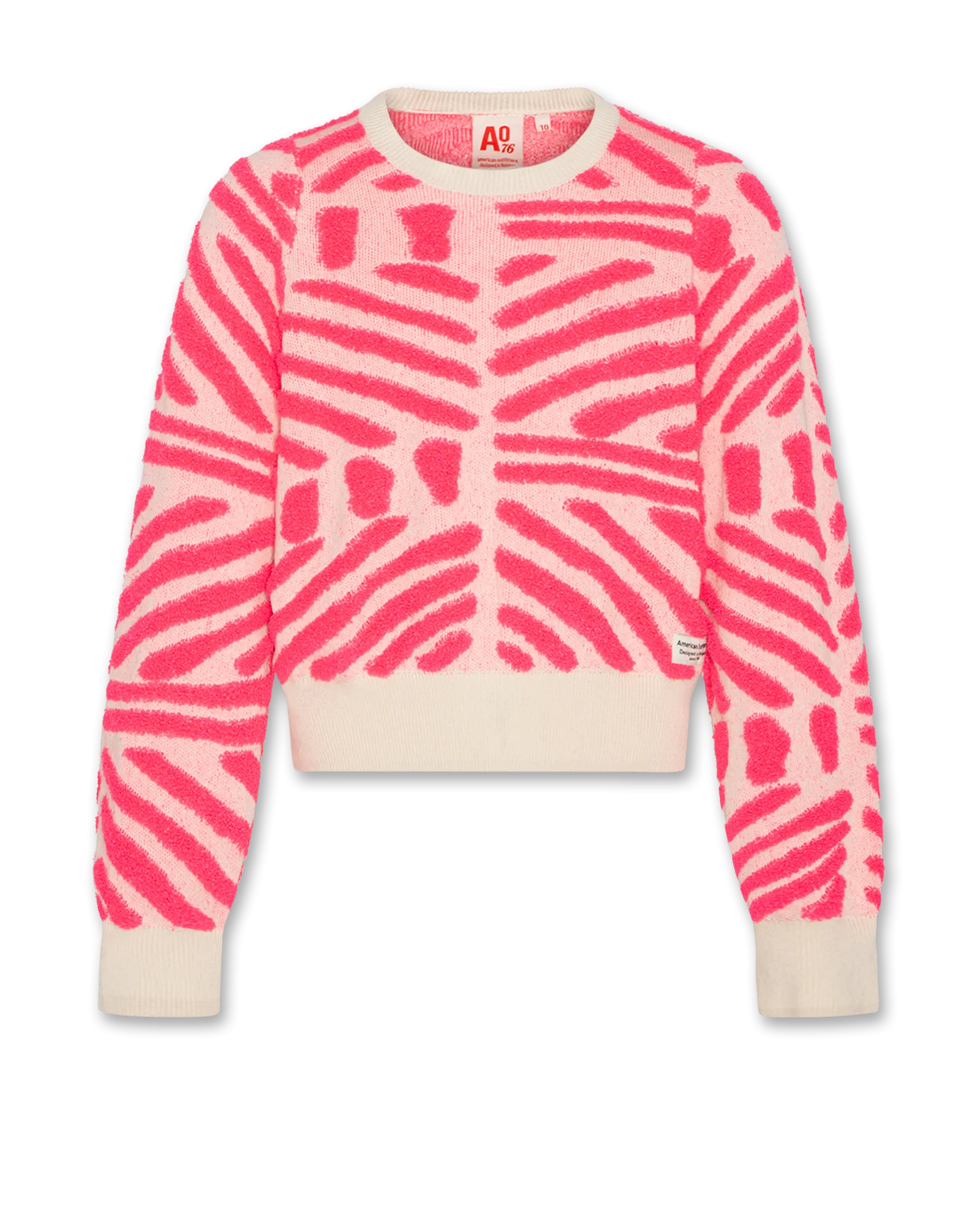 jess c-neck jacquard 000510 - fluo pink