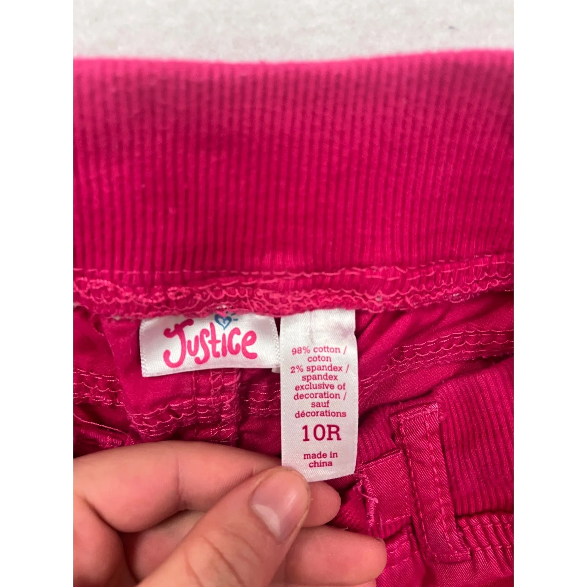 Justice Girls 10R Pink Shorts with Drawstring Waist #6673