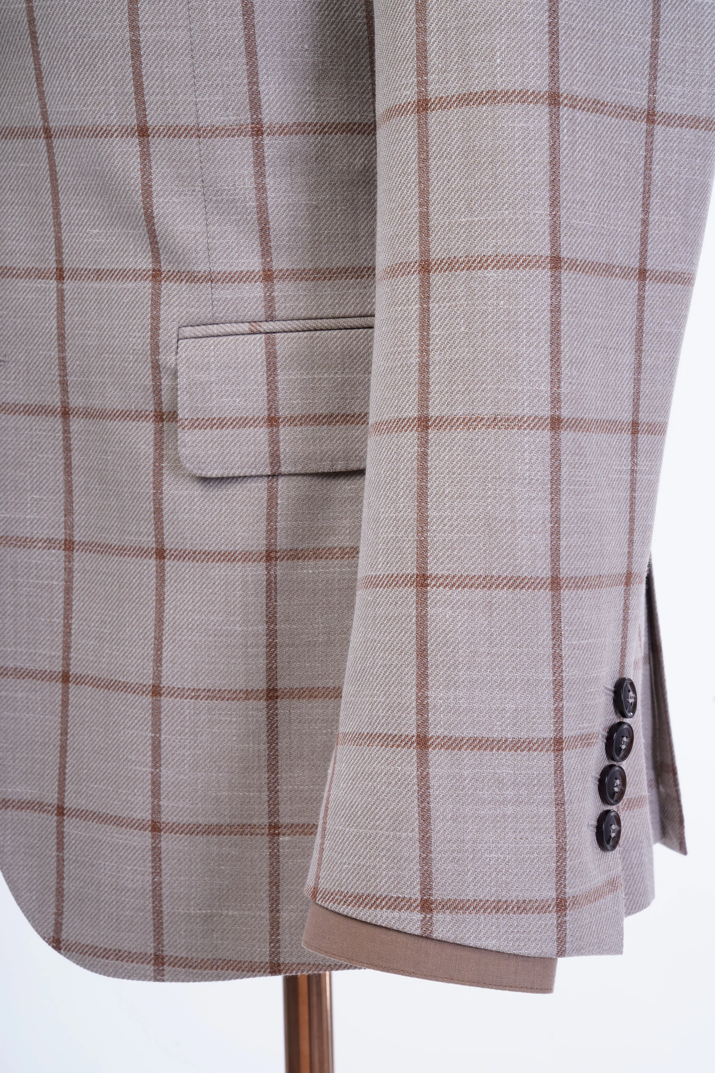 Khaki Windowpane Custom Blazer
