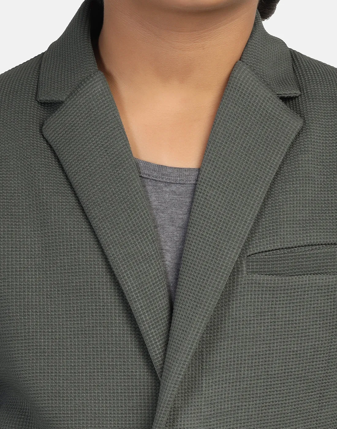 Kids green textured Blazer