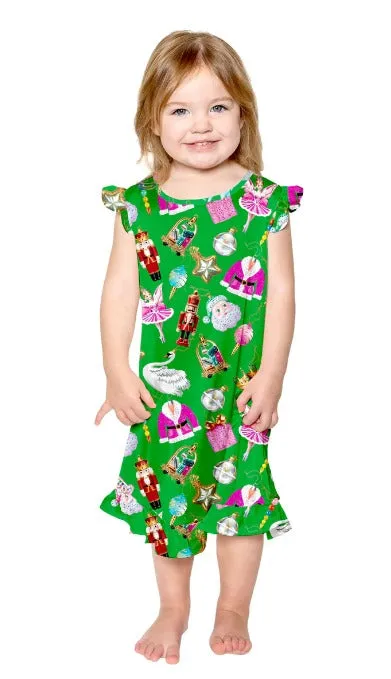 Kids Silky Holiday Baubles - Night Dress