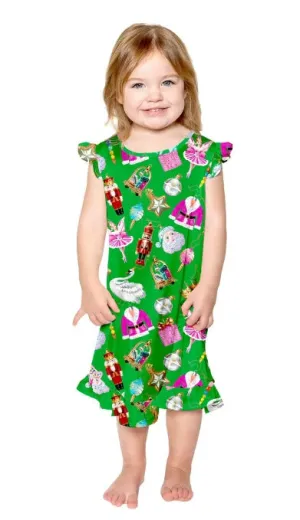 Kids Silky Holiday Baubles - Night Dress