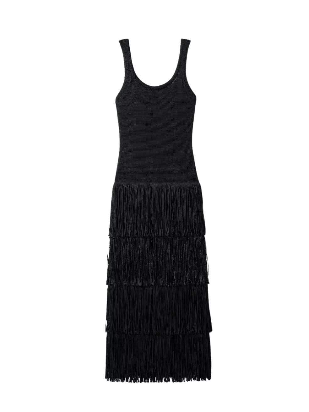 Knitted Dress With Fringe Design