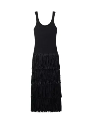 Knitted Dress With Fringe Design