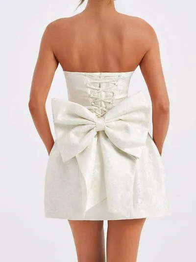 Lace-Up Sleeveless Satin Mini Dress