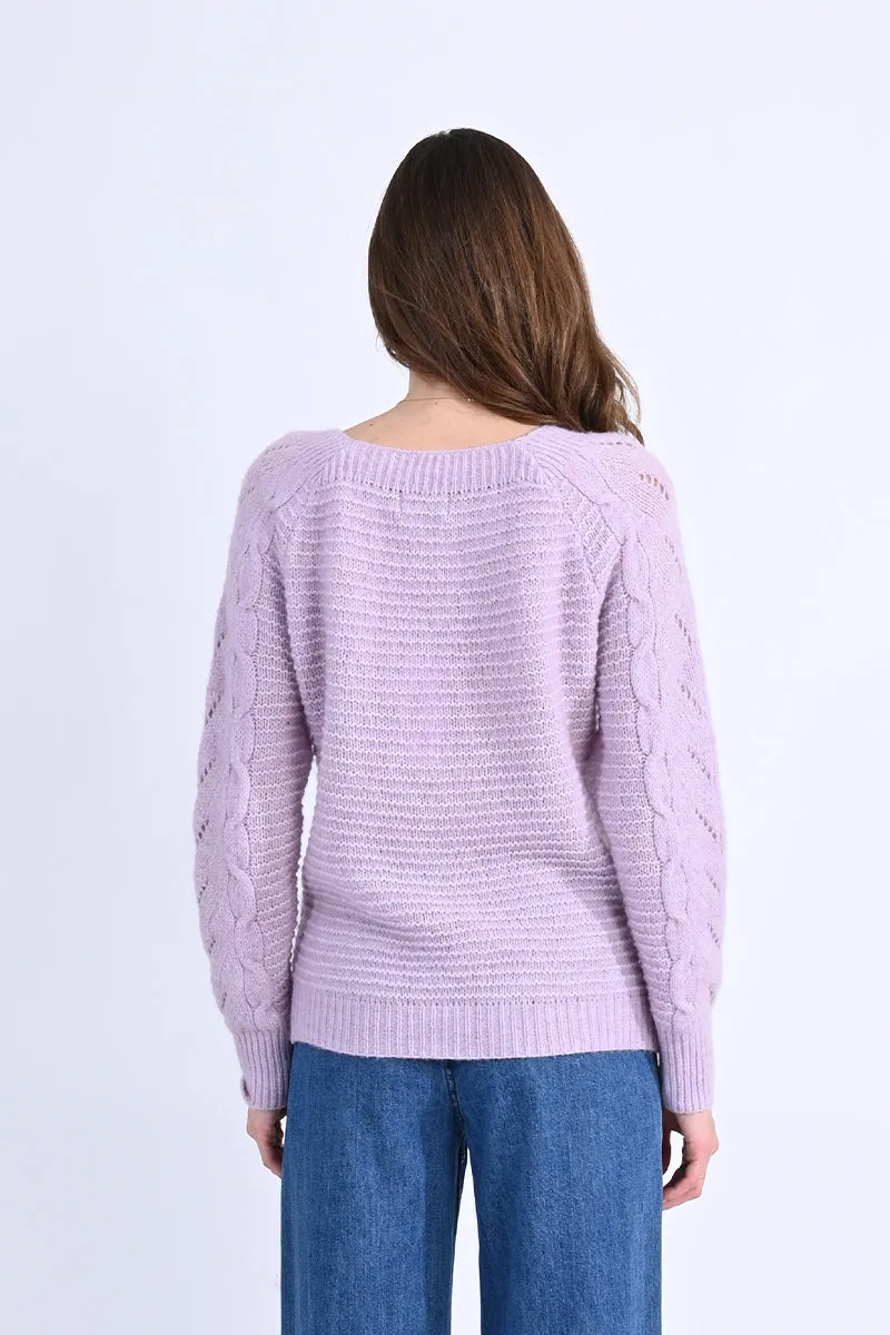 Ladies Square Collar Knitted Sweater