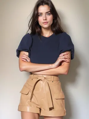 Latte Glow Luxe Leather Short