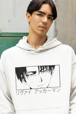 Levi Ackerman Oversized Hoodie White