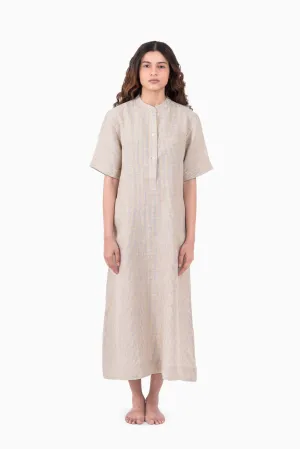 Linen Rosette Dress-Swirly Yellow