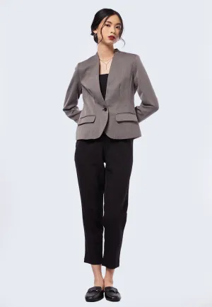 Long Sleeve Herringbone Blazer