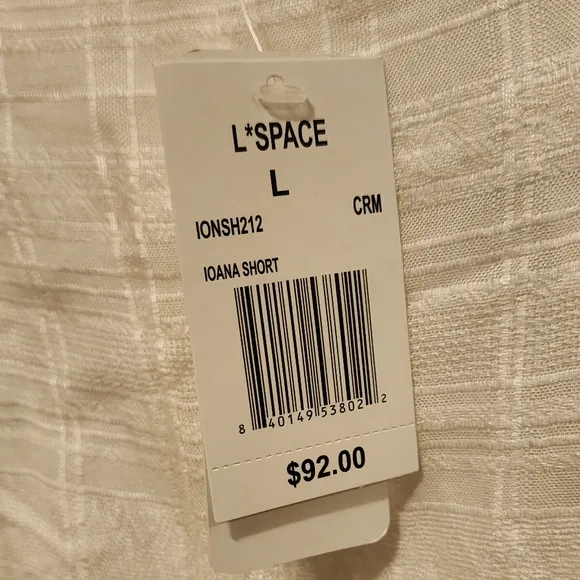 L*SPACE LOANA TONAL PLAID TEXTURED CREAM BOHEMIAN SHORTS