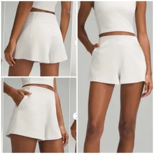 Lululemon Ribbed Softstreme High Rise Short 2” In Bone Size 0