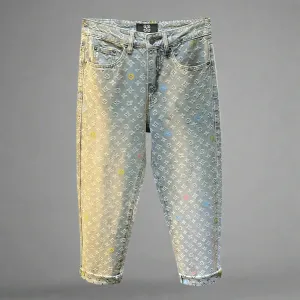 Luxury Designer Retro Jacquard Jeans