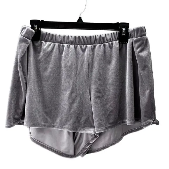 Madewell Velvet Pajama Set size XL Gray 2 Piece Shorts Tank K6209