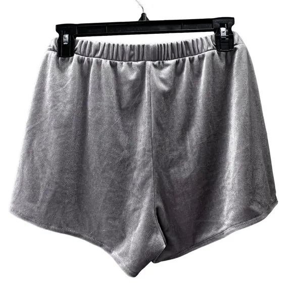 Madewell Velvet Pajama Set size XL Gray 2 Piece Shorts Tank K6209
