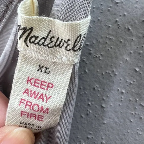 Madewell Velvet Pajama Set size XL Gray 2 Piece Shorts Tank K6209