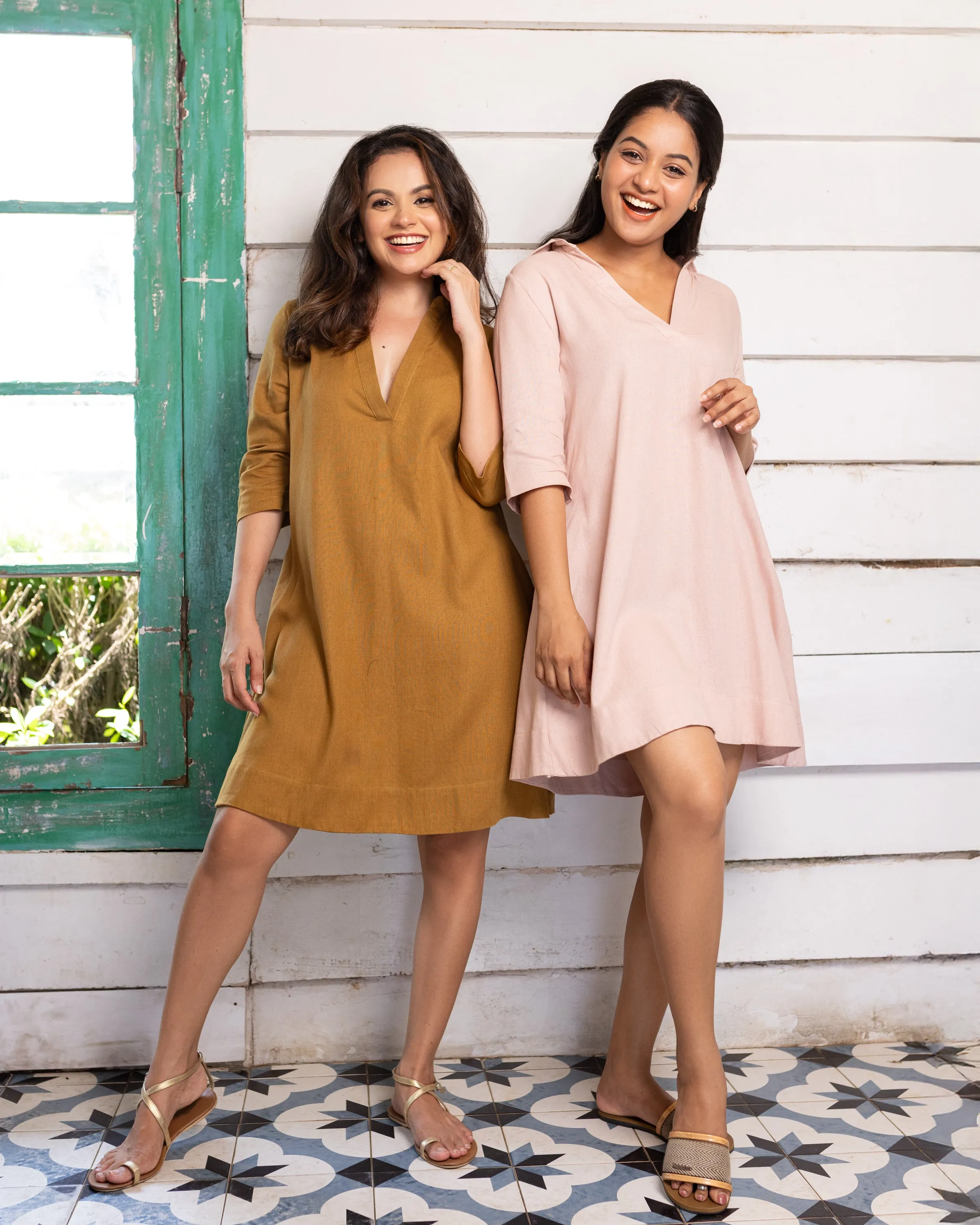 Maisie Shirt Dress - Mud Pink