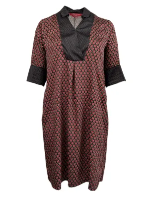 Marina Rinaldi Women's Black Davanti Collared Neck Sheah Dress NWT