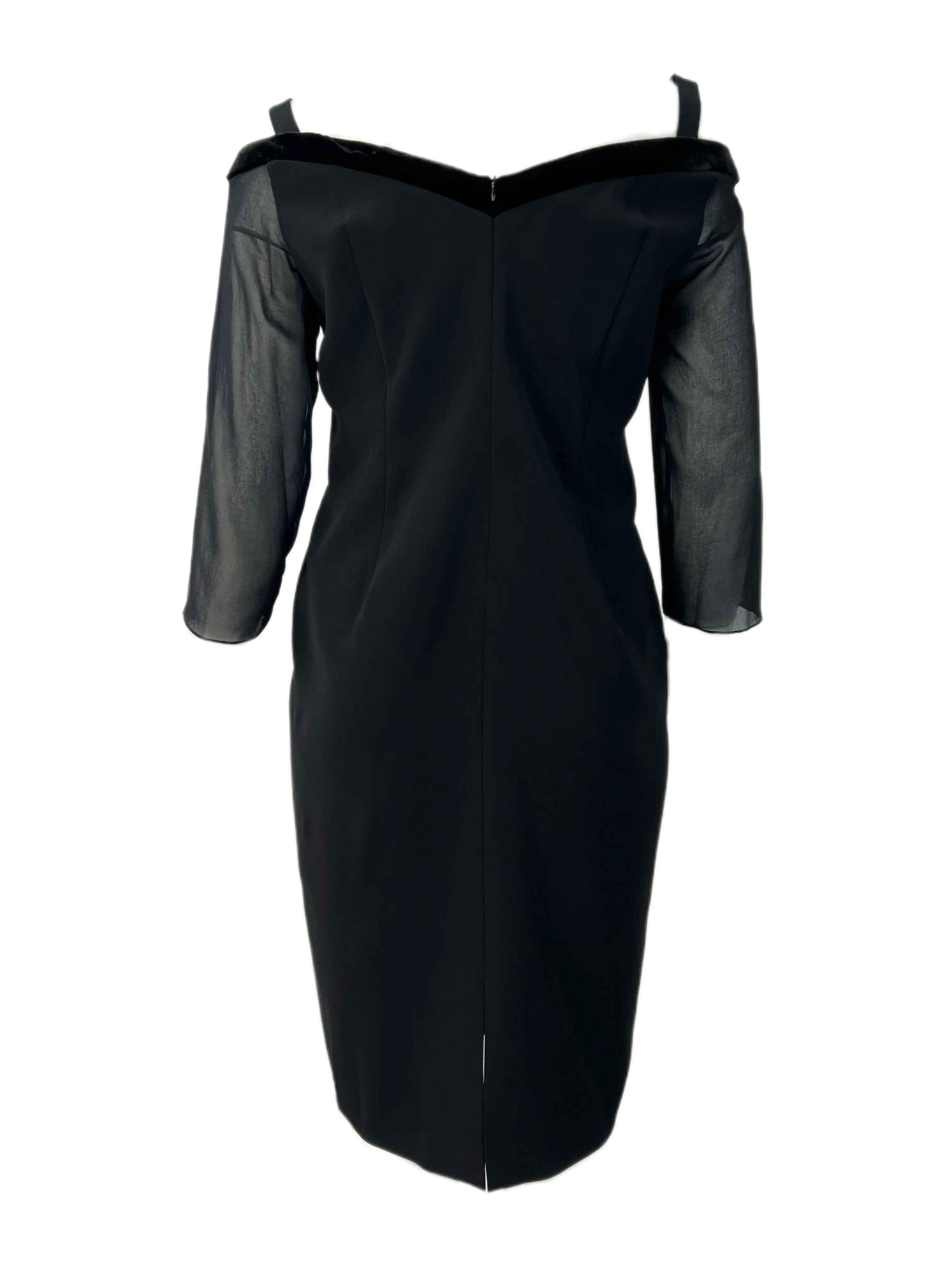 Marina Rinaldi Women's Black Dedotto Cold Shoulder Dress NWT