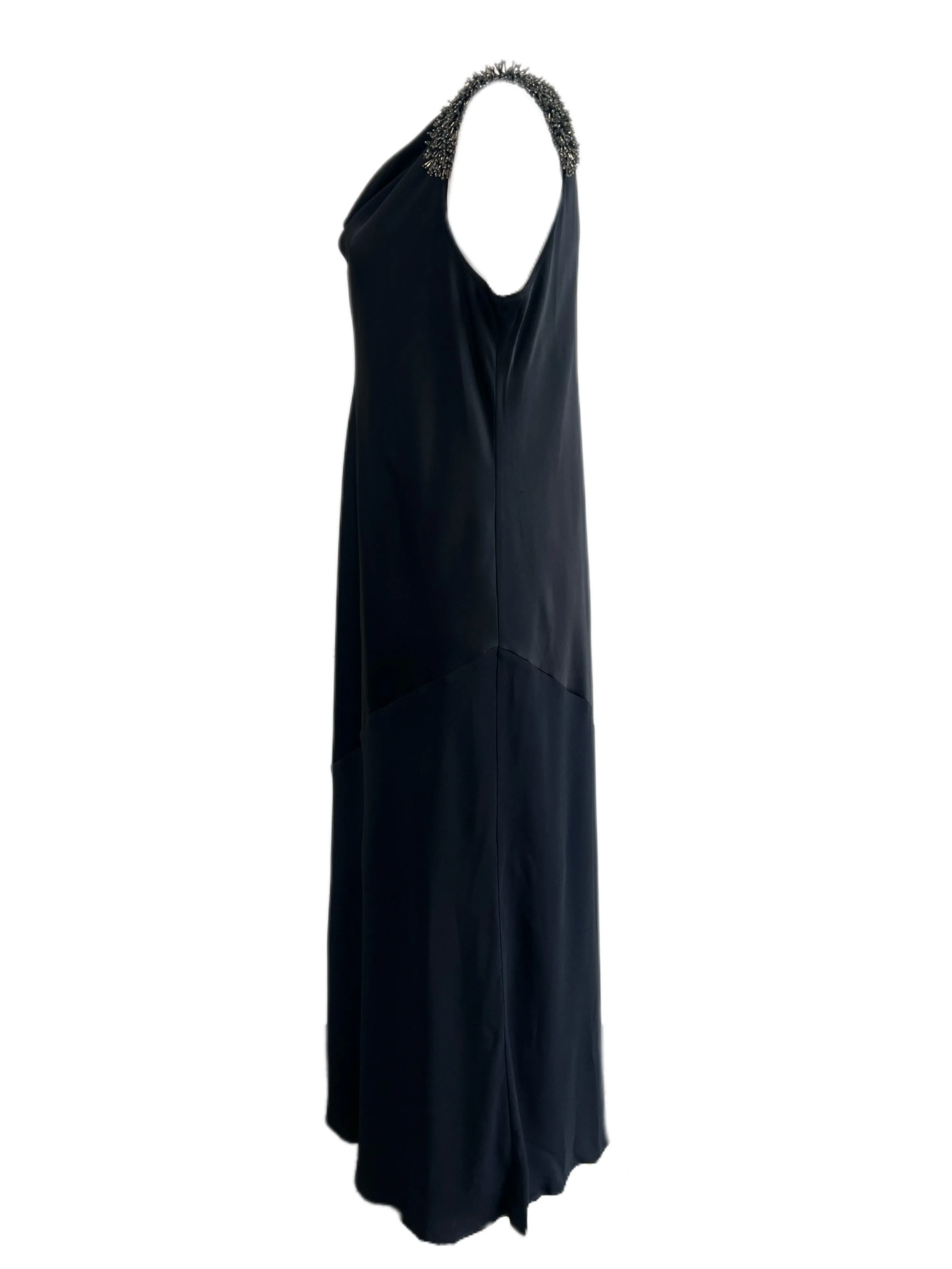 Marina Rinaldi Women's Black Diaspro Sleeveless Maxi Dress NWT