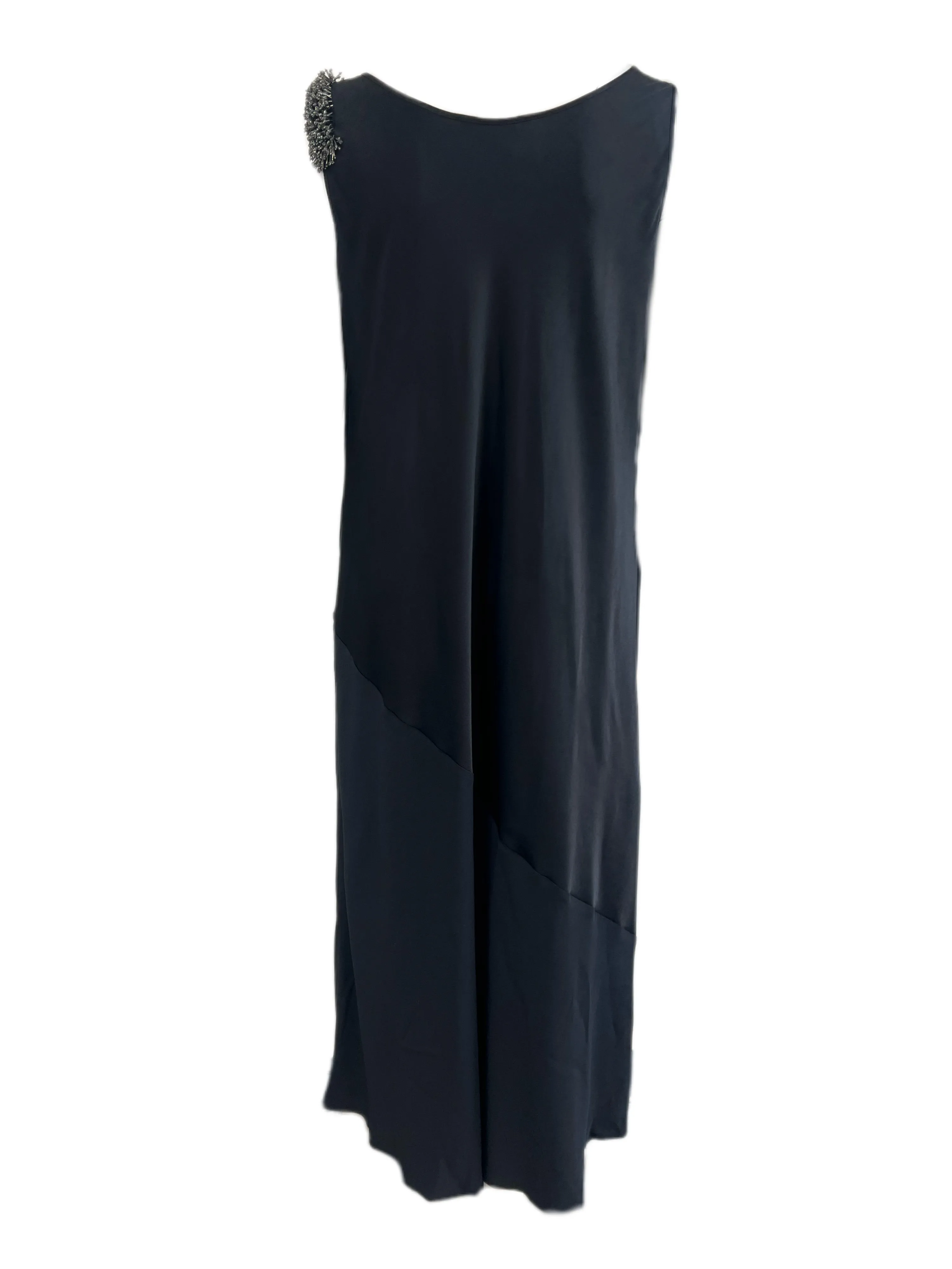Marina Rinaldi Women's Black Diaspro Sleeveless Maxi Dress NWT