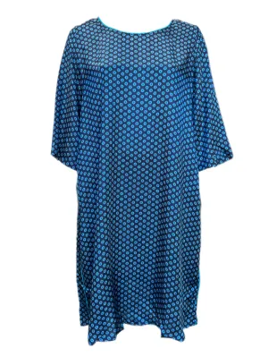 Marina Rinaldi Women's Blue Decorare Printed Viscose Maxi Dress Size 22W/31 NWT