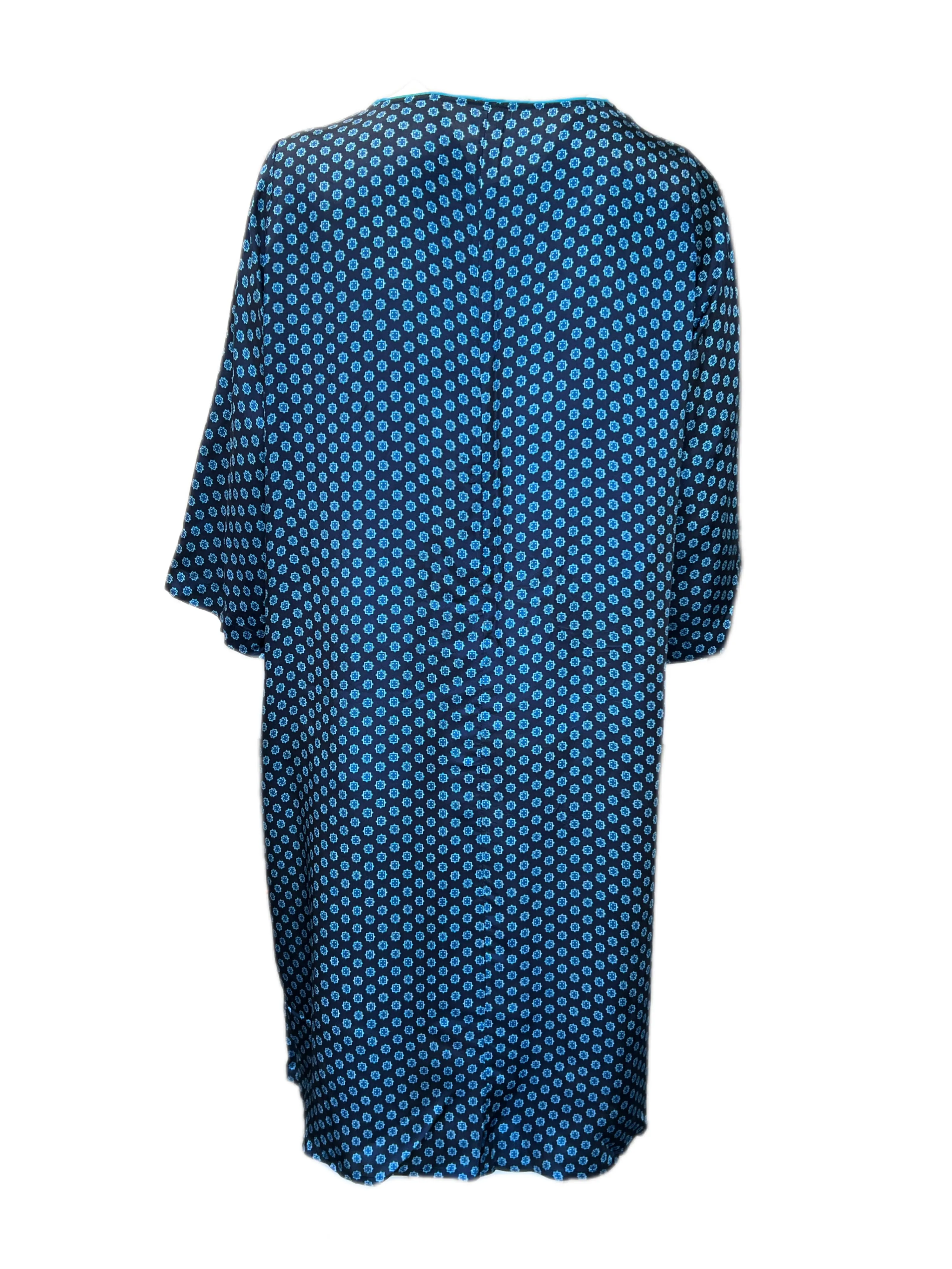 Marina Rinaldi Women's Blue Decorare Printed Viscose Maxi Dress Size 22W/31 NWT