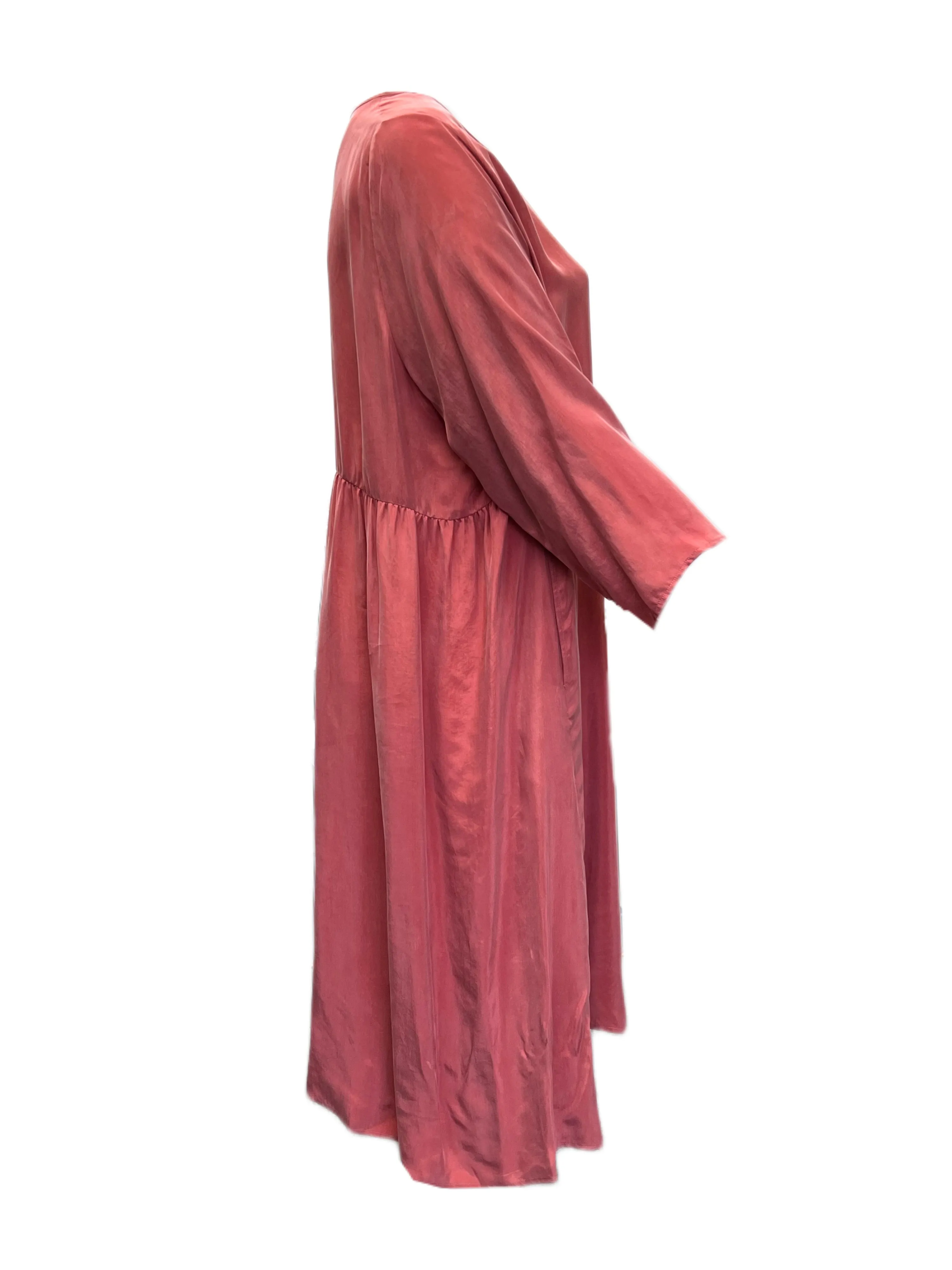 Marina Rinaldi Women's Red Doll Cupro Maxi Dress NWT
