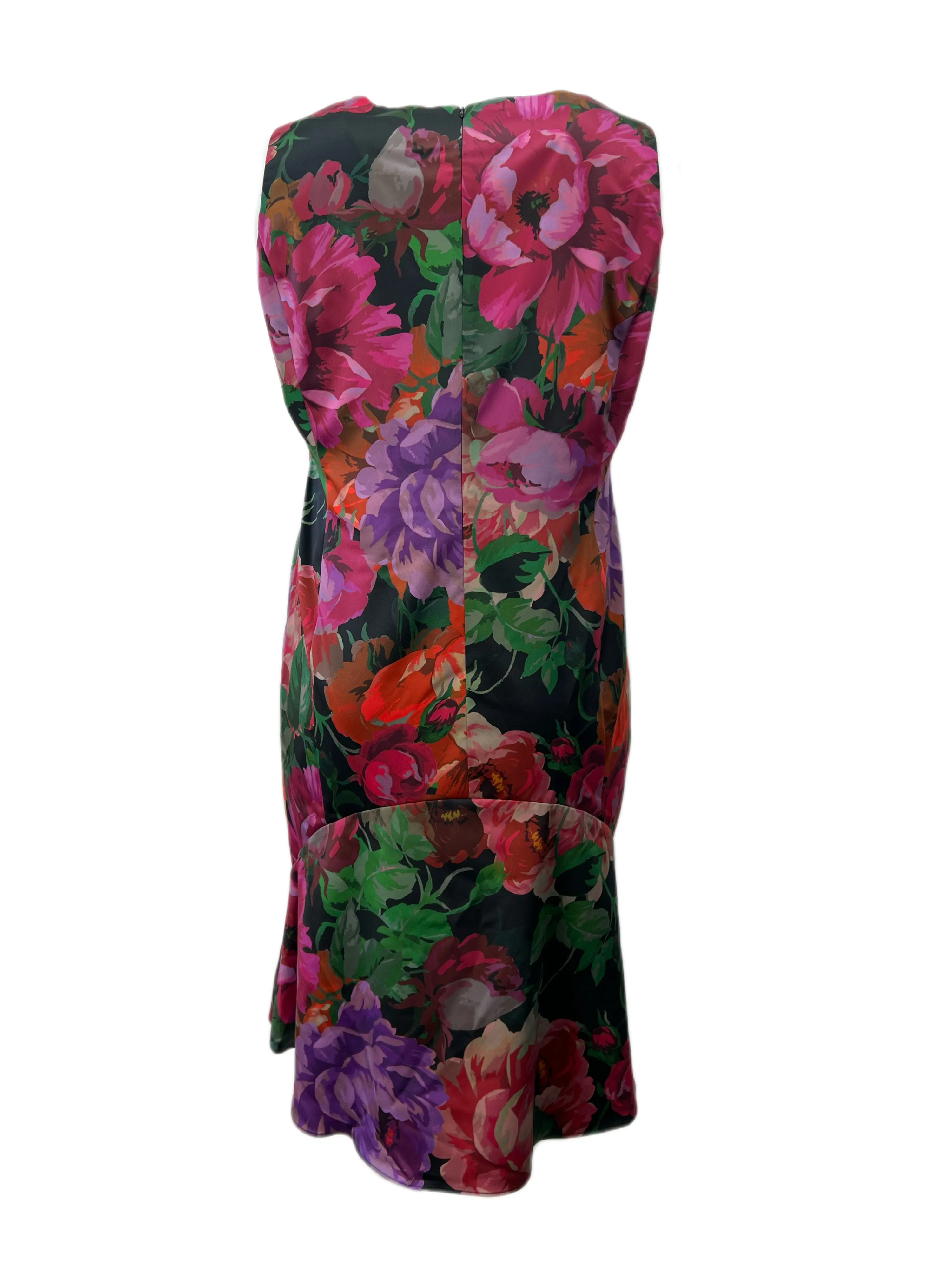 Marina Rinaldi Women's Rosso Detto Sleeveless Floral Printed Dress NWT