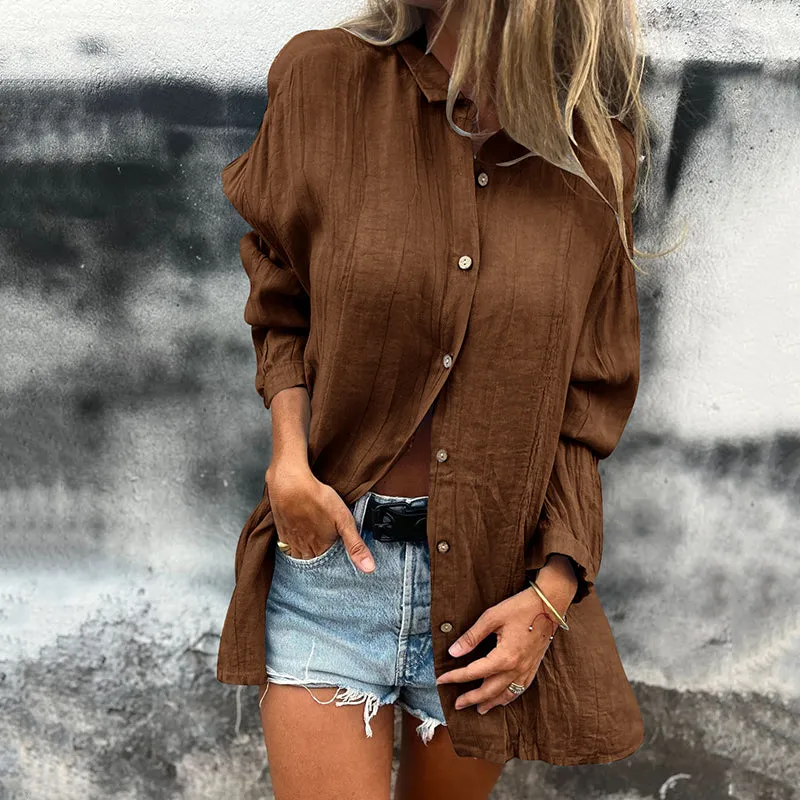 Mariola® | Oversized linen button down shirt