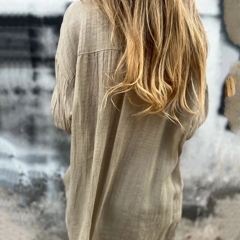 Mariola® | Oversized linen button down shirt