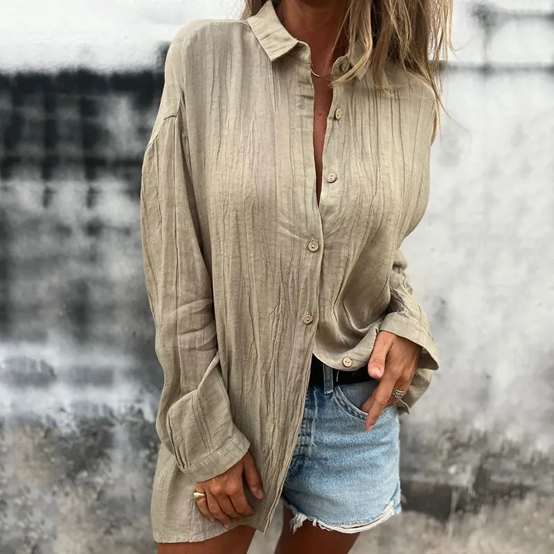 Mariola® | Oversized linen button down shirt