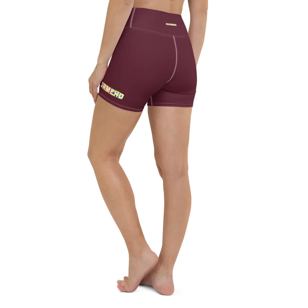 Maroon SHORMEHD Biker Shorts