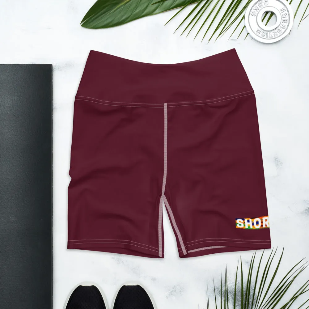 Maroon SHORMEHD Biker Shorts