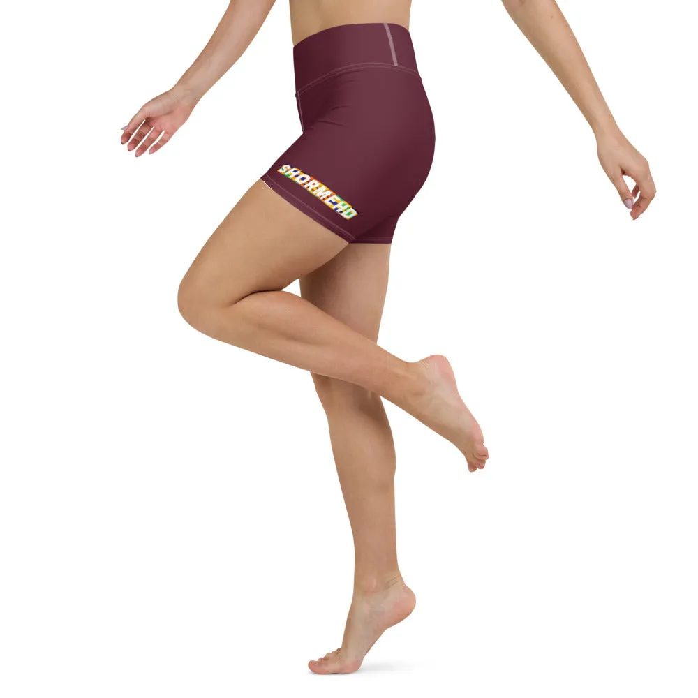 Maroon SHORMEHD Biker Shorts