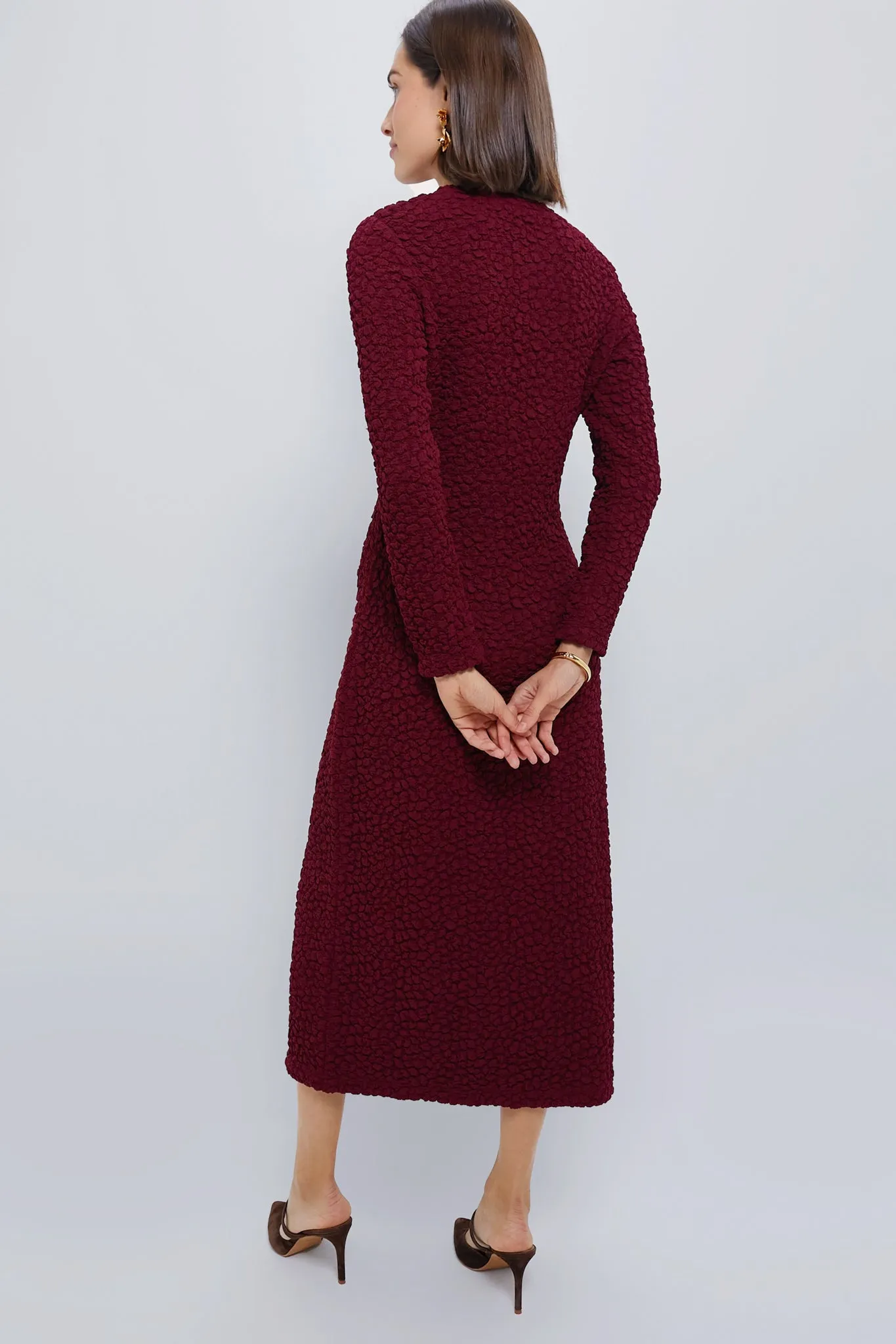 Maroon Textured Madison Maxi Dress