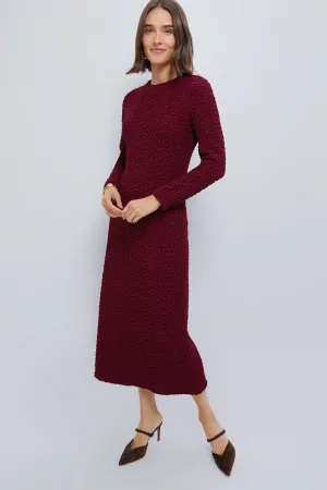 Maroon Textured Madison Maxi Dress