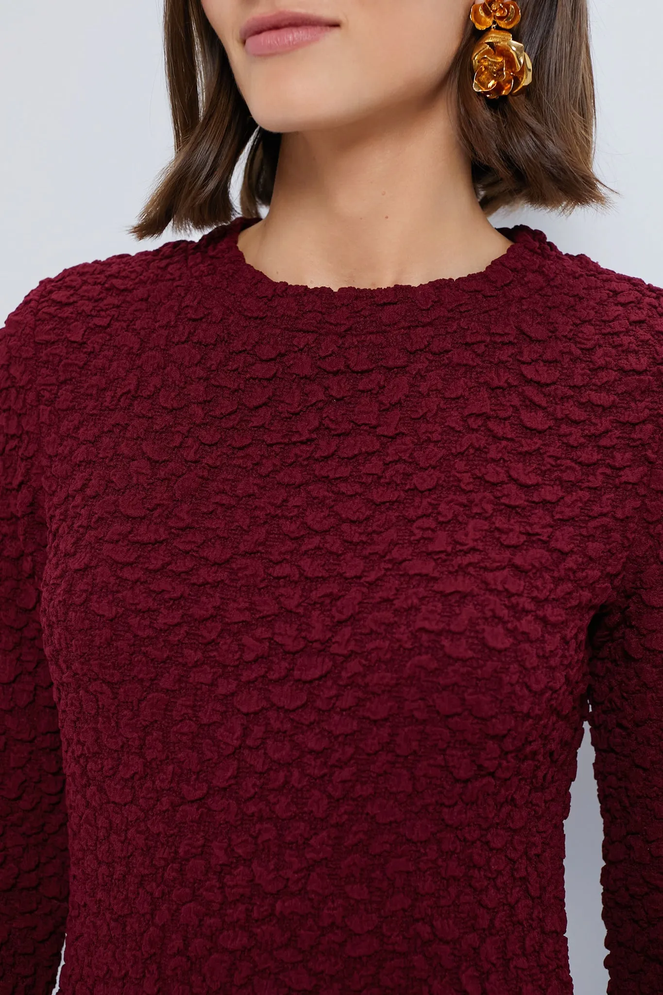 Maroon Textured Madison Maxi Dress