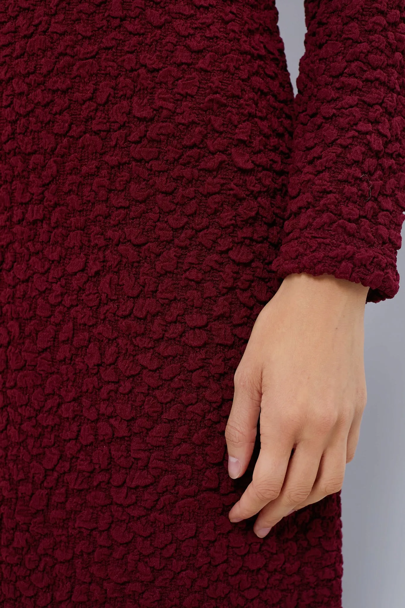 Maroon Textured Madison Maxi Dress