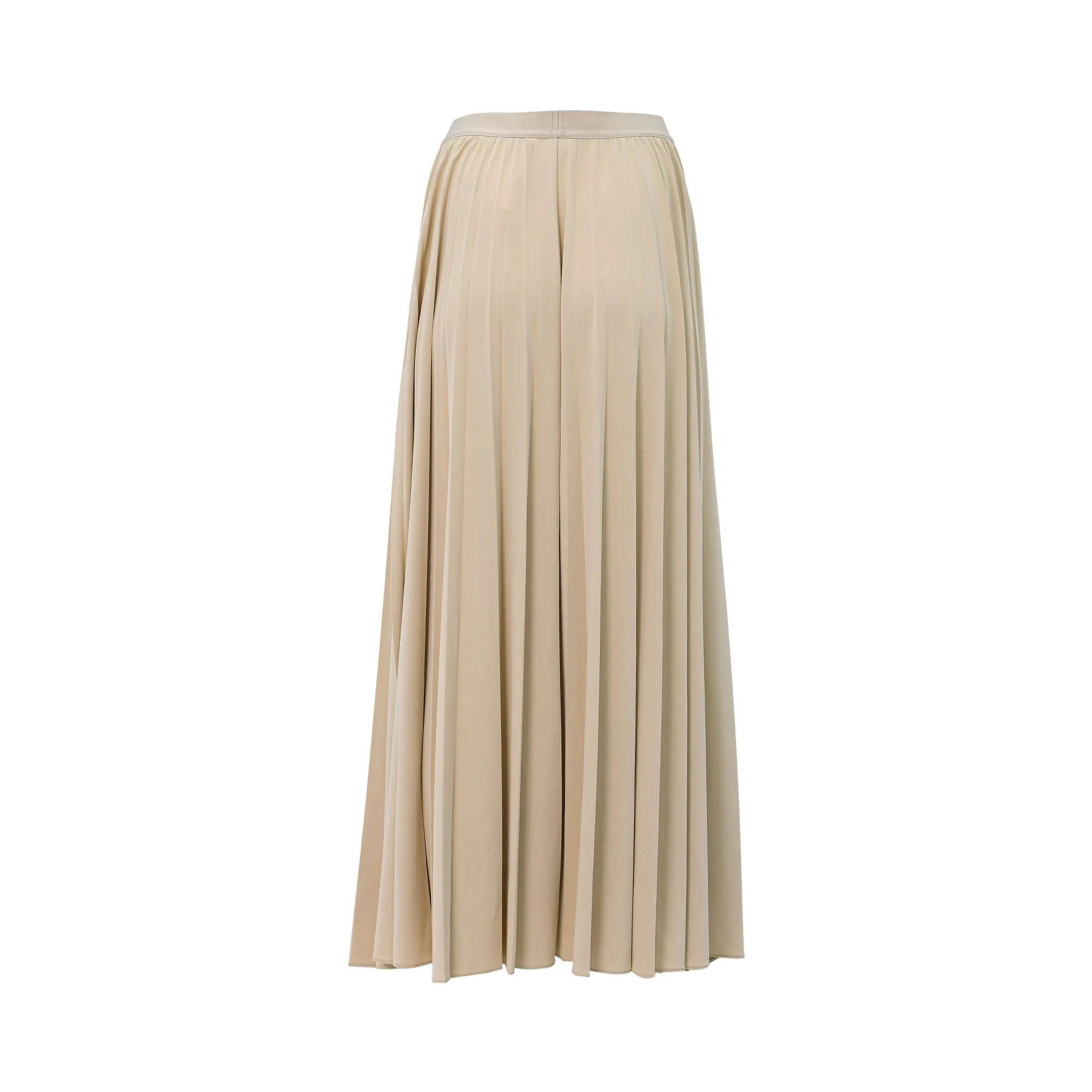 Max Mara Women's Long Beige Pleated Maxi Skirt