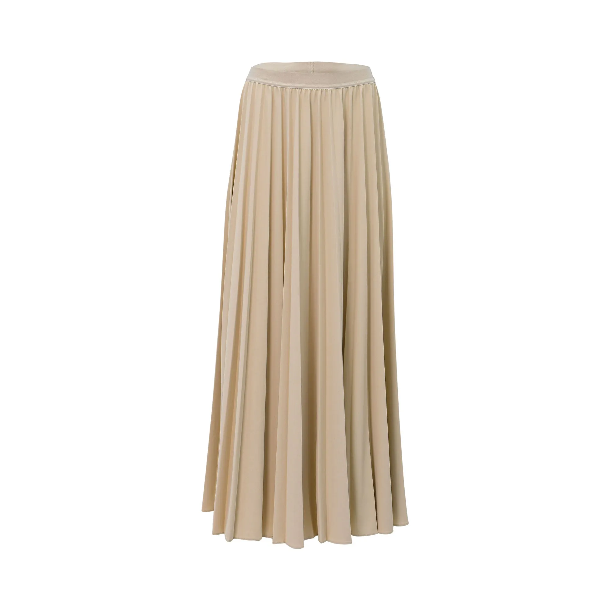Max Mara Women's Long Beige Pleated Maxi Skirt
