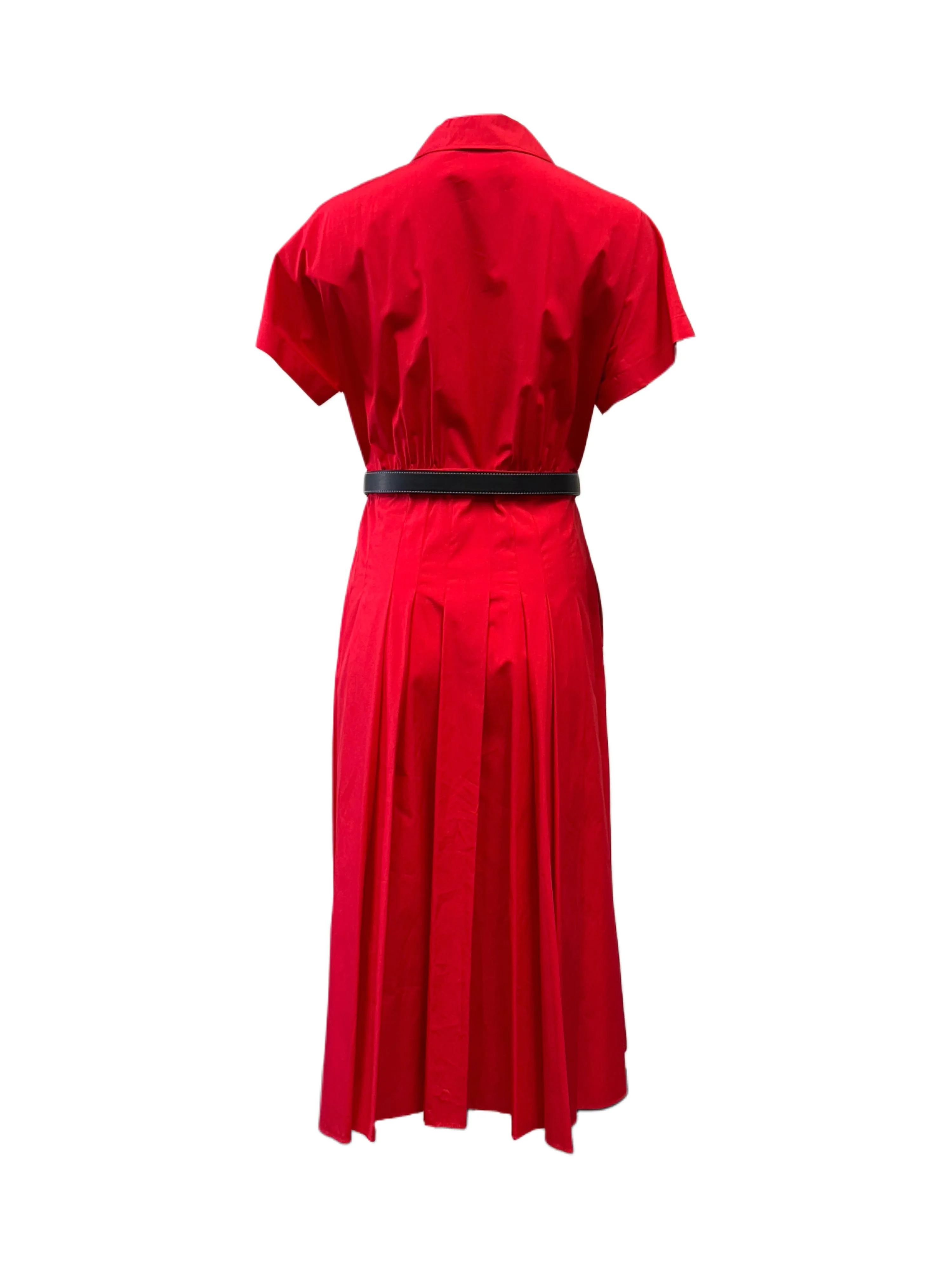 Max Mara Women's Red Slam Button Closure A Line Dress NWT