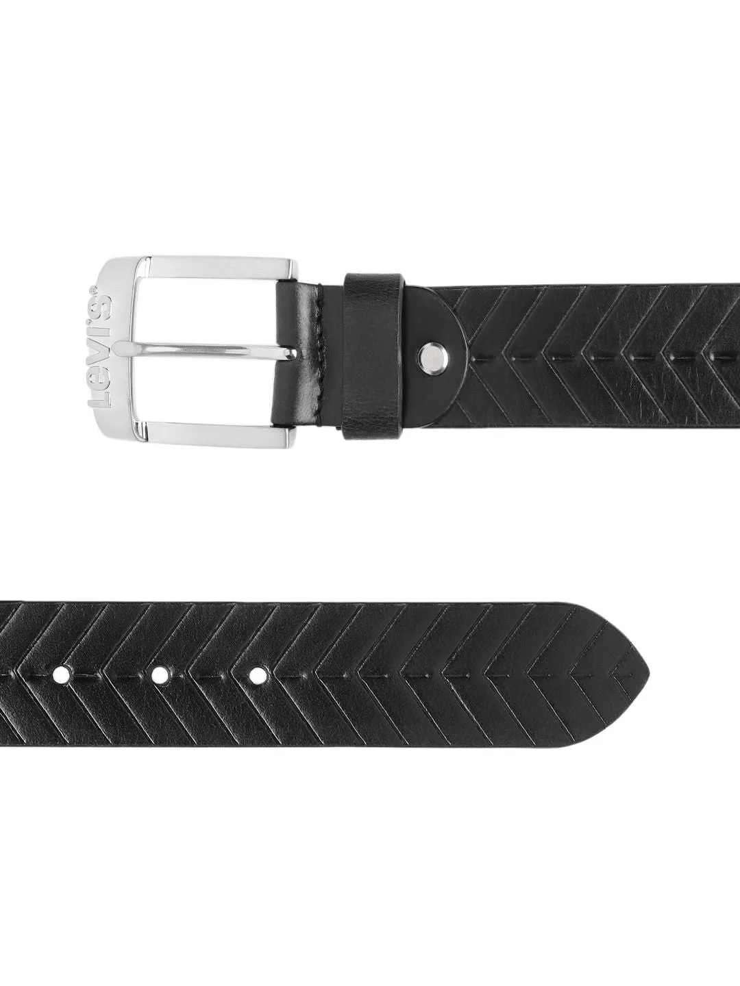 Men's Black Textured Belt