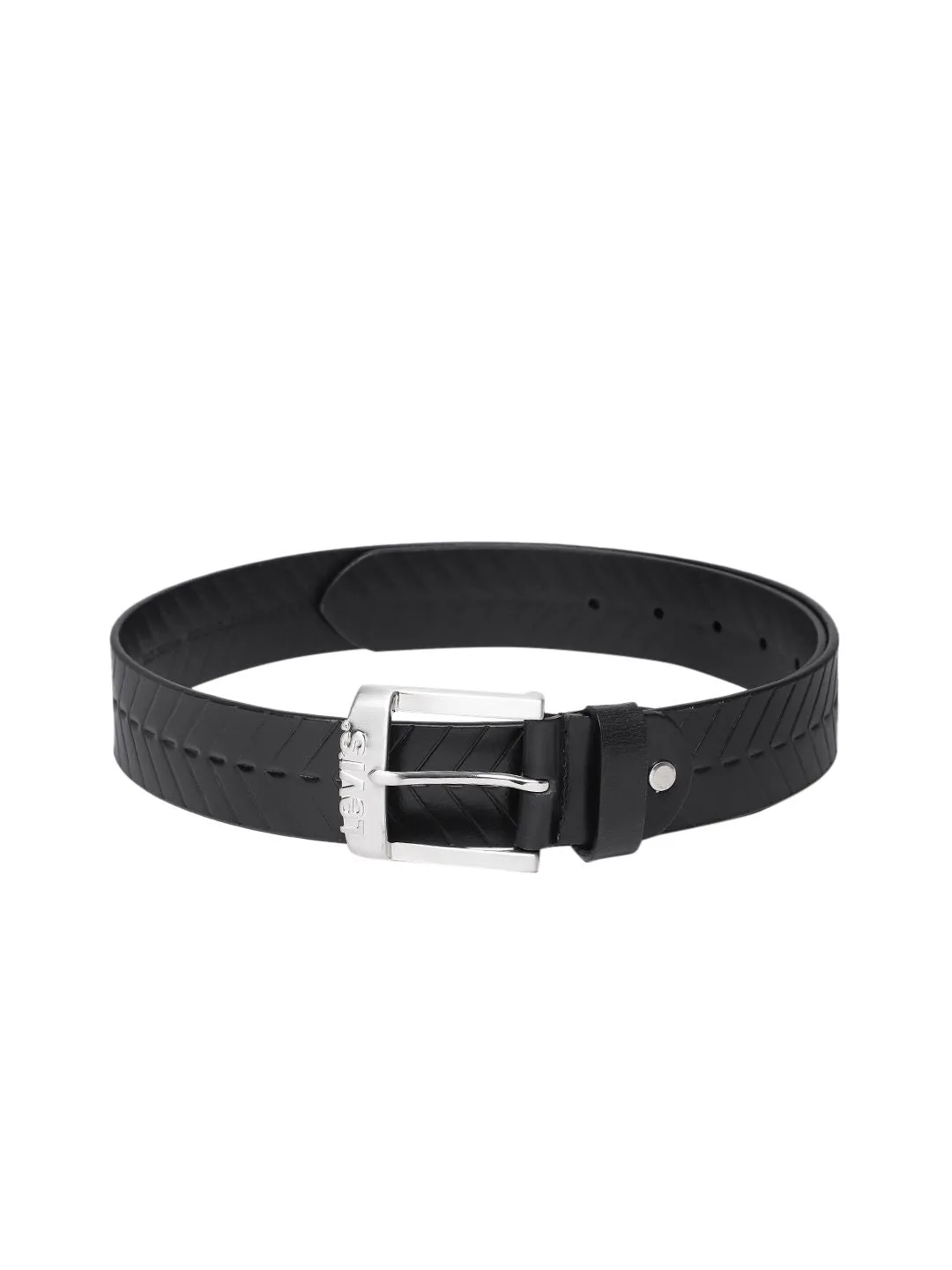Men's Black Textured Belt