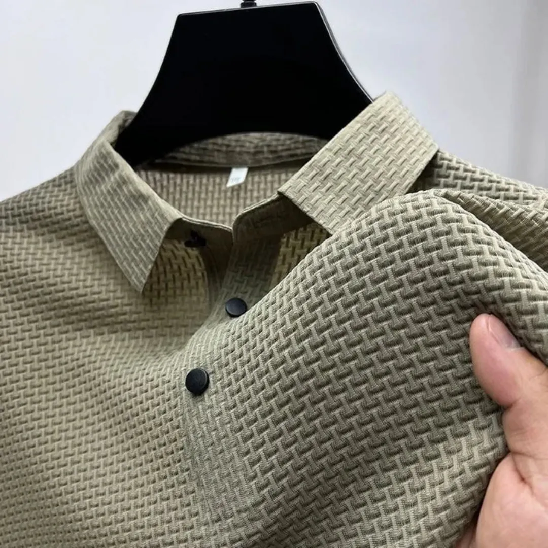 Men's Casual Textured Polo | Short Sleeve