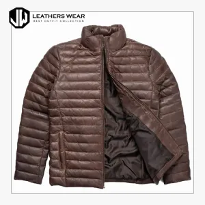 Mens Classic Brown Puffer Jacket