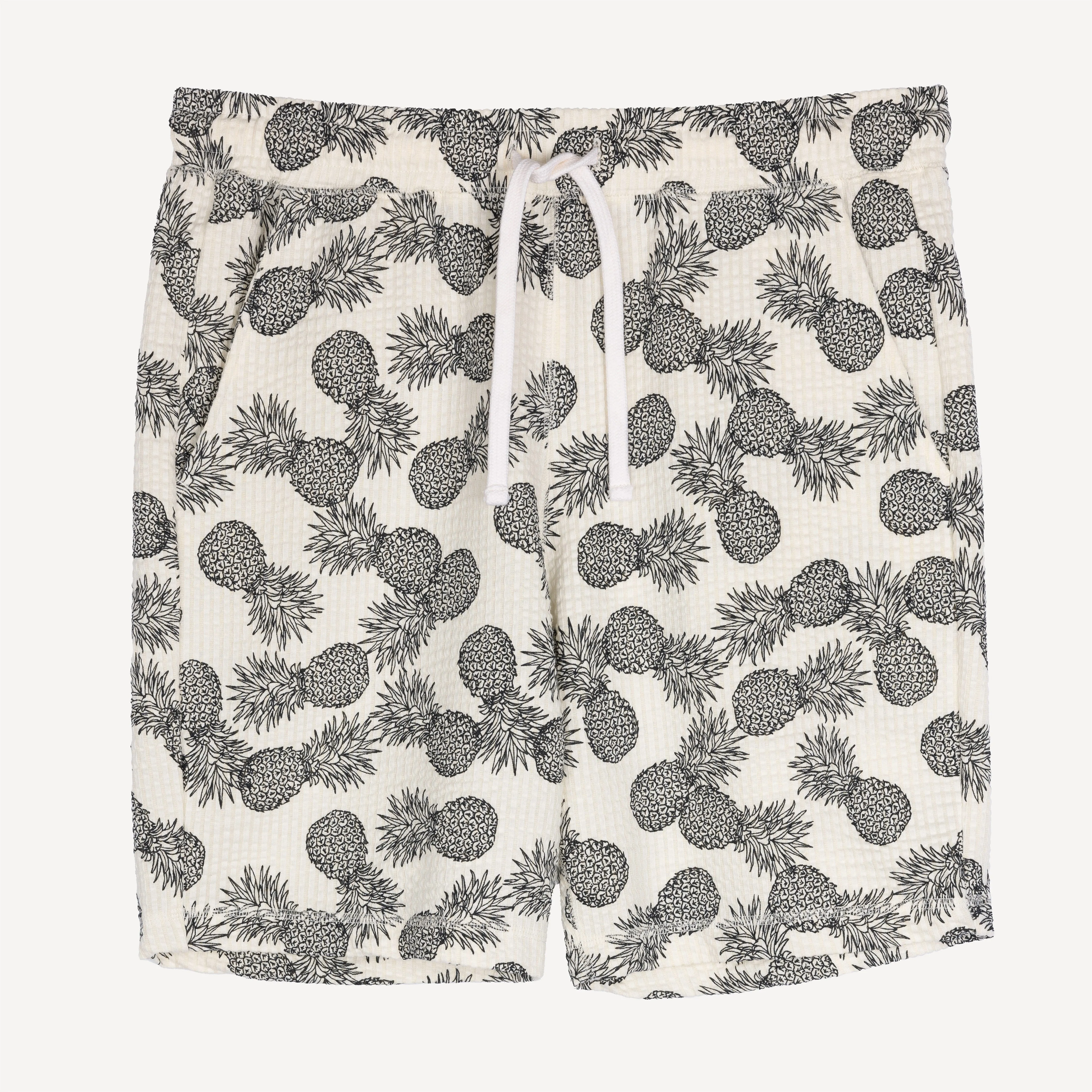 Mens Cool Knit Seersucker Shorts - Tofu / Pineapple