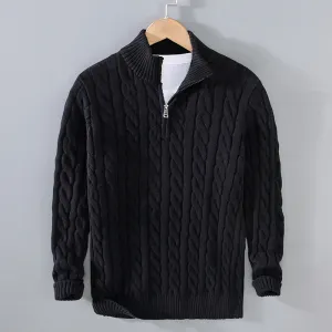 Men's cotton half-zip sweater
