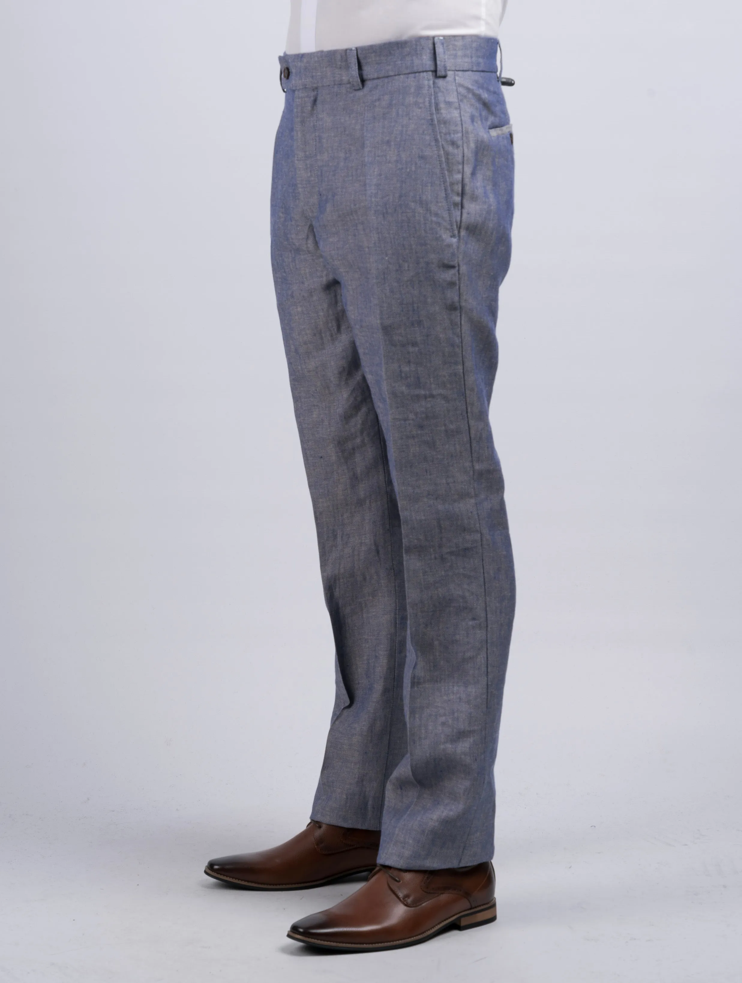 Mens Denim Irish Linen Trousers & Pants
